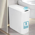TIPGO 5 Gallon Motion Senor Bathroom Trash Can with Lid Automatic Garbage Can Touchless Smart Plastic Waste Basket for Narrow Spaces Bathroom Office Bedroom Living Room (White)