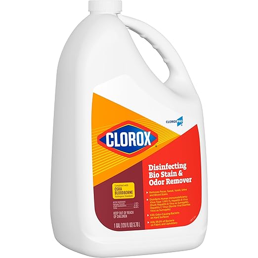 CloroxPro Clorox Disinfecting Bio Stain and Odor Remover Refill 128 Fluid Ounces Pack of 4 (Packaging May Vary)