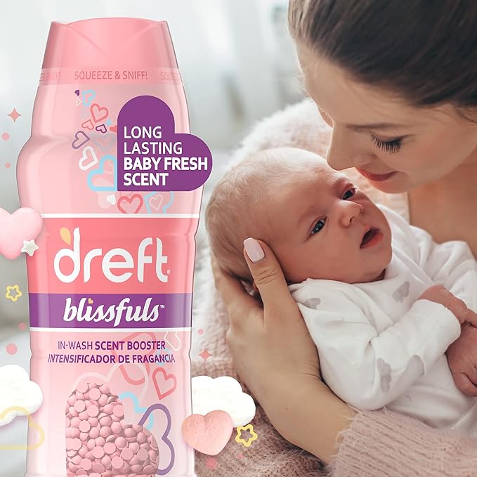 Dreft Blissfuls Laundry Scent Booster Beads For Washer Baby Fresh 10 Oz  4 Count