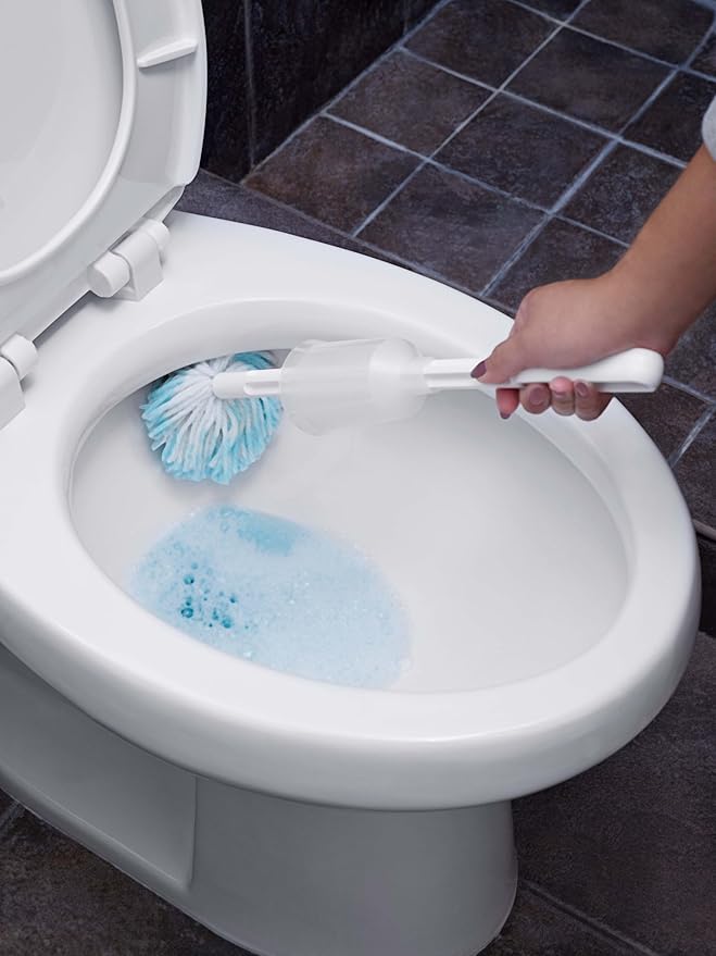 Fuller Brush Toilet Bowl Swab with Handy Holder Caddy – Toilet Swab with Soft Non-Scratch Head Long Handle Deep Cleaning Under Rim