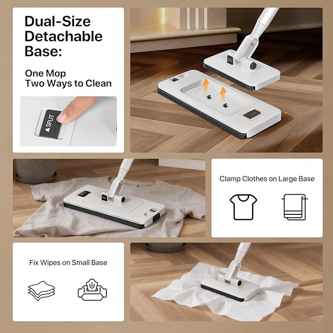 Large Lazy Mop 2-in-1 Convertible Mini Mop Universal Scrubbing Cloths All-Purpose Cleaning Tool for Tile Hardwood Marble Floors Walls &amp Ceilings