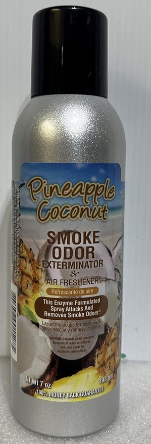 Smoke Odor Exterminator 198 gm/ 7 oz Large Spray Pineapple Coconut Set of Three Cans. Assortment (3) Includes Pineapple Coconut Blueberry Dreamz and PotPaya.