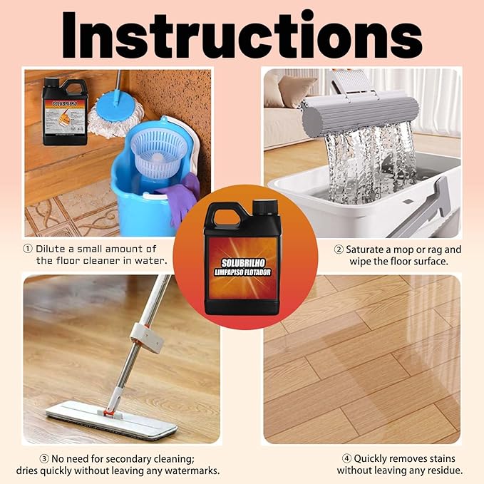 Tile Cleaner Original Floor Cleaner Heavy Limpa Pisos Deep Cleaning Multipurpose Powerful Stain Removing Liquid for Floors Bathroom Shower Kitchen (1 2 PCS)