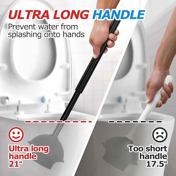4Pack 2 in 1 Toilet Brush and Plunger Set Extended Handle PlungerToilet Bowl Brush Plunger SetBathroom Cleaning ToolsToilet Brush Plunger ComboCleaning Supplies Cleaning Brush