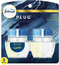 Febrezee Plug In Refills New Edition Plug In for Odor-Fighting Fade Defy PLUG Air Freshener (2) Count of 0.87 fl oz Refills (Ocean)