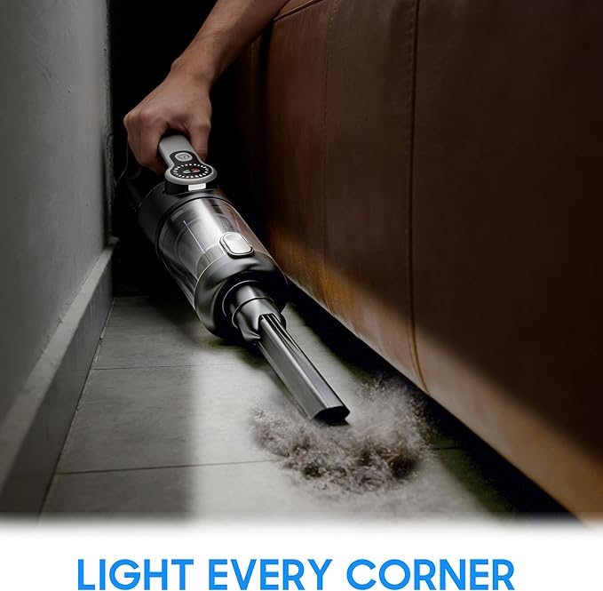 Cordless Handheld Car Vacuum Cleaner for Car Interior Strong Suction Portable Vacuum for Pet Hair &amp Quick Home Cleaning Rechargeable with LED Light &amp Attachments