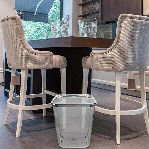 Large Capacity Trash Can 12L with Electroplated Pressed Ring Plastic Wastebasket for Bathroom Kitchen Office Home Use