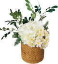 I-LAN Table Wicker Mini Trash CansBoho Rattan Desktop Storage BinRattan Cutlery Container HolderHome Decor Flower Pot Cover for Indoor Planter6.7x6.7x6