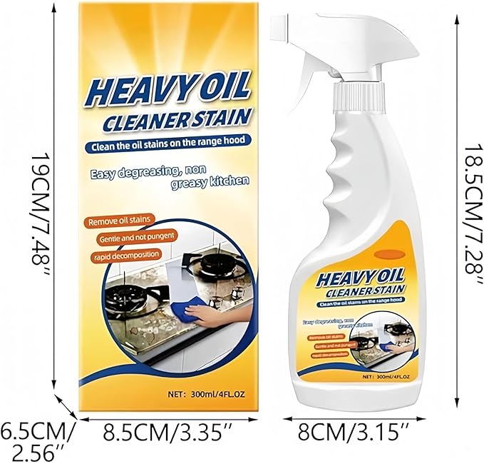 Heavy Oil Cleaner Stain Multi Purpose Cleaner for Kitchen Use Multi Surface Oil and Grease Remover for Oven Stove Range Hood Sink and Appliances (1PCS)