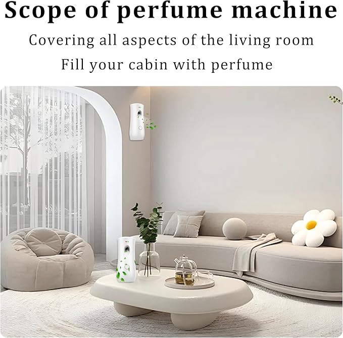 Automatic Air Freshener Spray Dispenser (6-Pack) Free Standing or Wall Mounted Adjustable Aromatherapy Machines for Home Indoor Bathrooms Offices Hotels and Commercial Places (White 001)