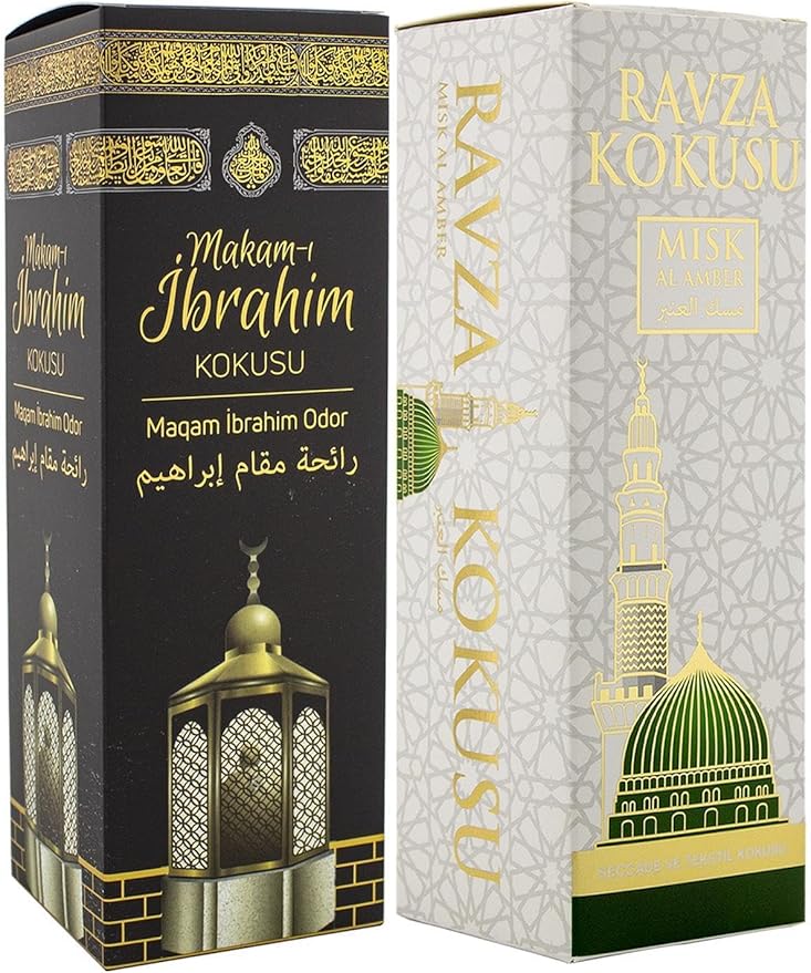 Makam-ı İbrahim and Medina Rawda Scent Air Freshener Spray 400ml White Room Deodorizer Home Fragrance - One Size