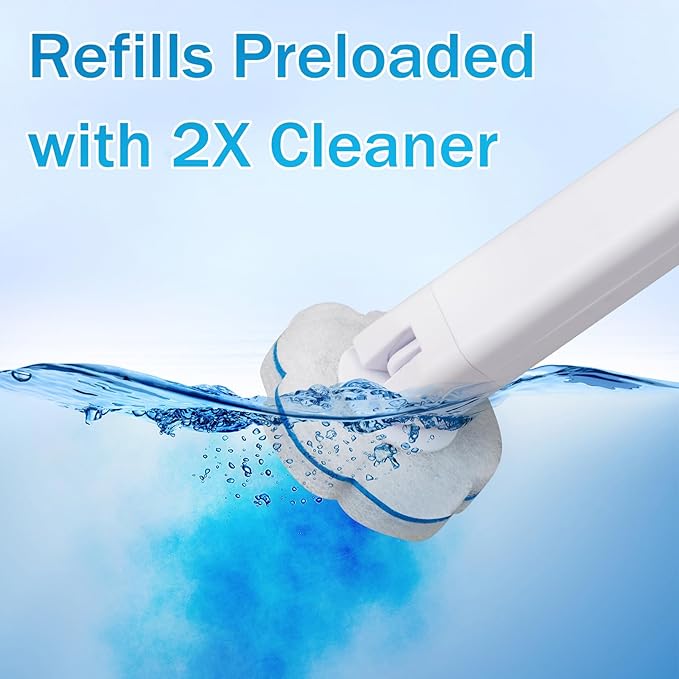80 PCS Toilet Wand Cleaner RefillsToilet Bowl Brush Refills Disposable Toilet Cleaning System Replacement Heads Cleaner Pads for Bathtub Wash Basin (Only RefillsOnly Fits Ucaimao) - White