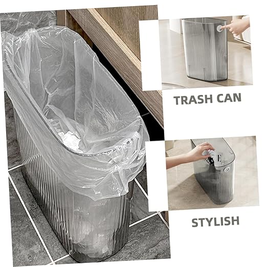 Angoily Transparent Trash Can No Touch Wastebasket for Kitchen Bathroom Office Easy Monitoring User Friendly Design Compact Garbage Container for Spaces