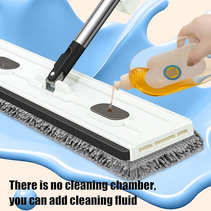 Microfiber Mop for Floor Cleaning and Wall Cleaner Long Handle Mops and Bucket Set with Fiber Pads Large 360° Rotatable Flat Mop for Home Living Room Bedroom