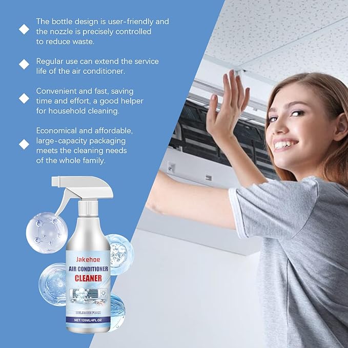 Air Conditioner Cleaner Delicate Foam Spray 120ml/4oz Professional AC Window Coil Cleaner for Hanging Vertical ACFans