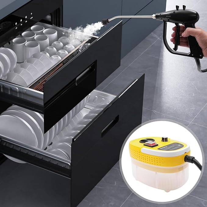 2500W Steam Cleaning Machine 4 Bar High-Pressure Steam Cleaner 1.5L Tank Multipurpose Steamer for Floor Carpet Kitchen Bathroom 9 Accessories Continuous Fill Chemical-Free Scrub