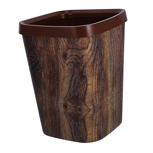 Imitation Grain Garbage Can Wastebasket for Bathroom Office Stylish and Space-Saving Household Trash Holder