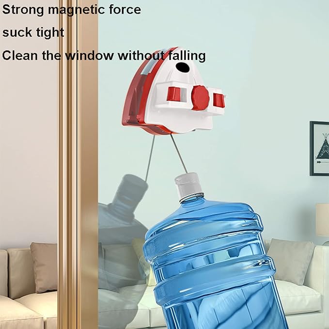 Magnetic Window Cleaner Double-Sided Magnetic Window Cleaner Glass Cleaning Brush Glass Wiper Household Cleaning Tools with Anti-Falling Rope for High-Rise Double Glazed Window