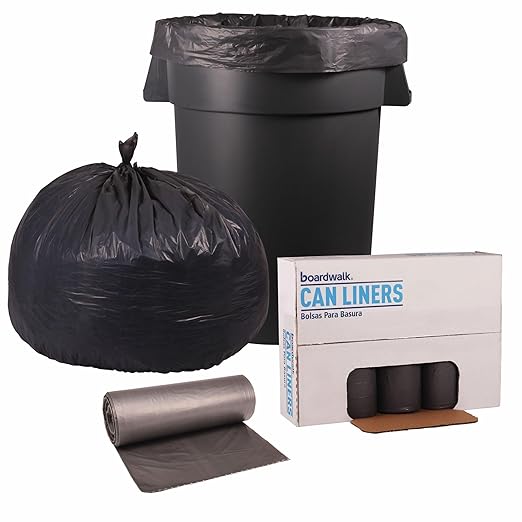 Boardwalk 4046SH Low-Density Can Liners 45gal .95mil 40w x 46h Gray (4 Rolls of 25)