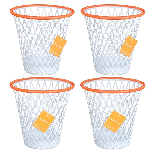 MORNING SUN 4 PCS Trash CanWastebasketGarbage Bin 4.5 GallonBasketball HoopBasketball Trash Can for Boys Room DecorBasketball HoopGarbage Can for OfficeBedroomGymSport Party