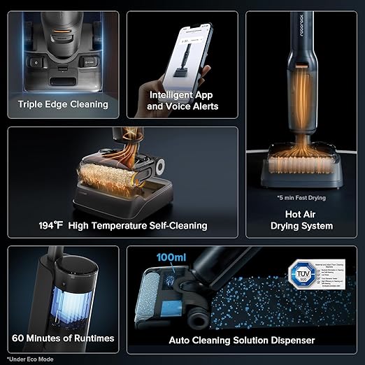 roborock F25 ACE Combo Wet Dry Vacuum Cleaner 5-in-1 Cordless Stick Vacuum Mop Smart Hard Floor Washer with 180° Lie-Flat AI Assitant Wheels Self Cleaning 65 min Runtime Whole House Cleaning