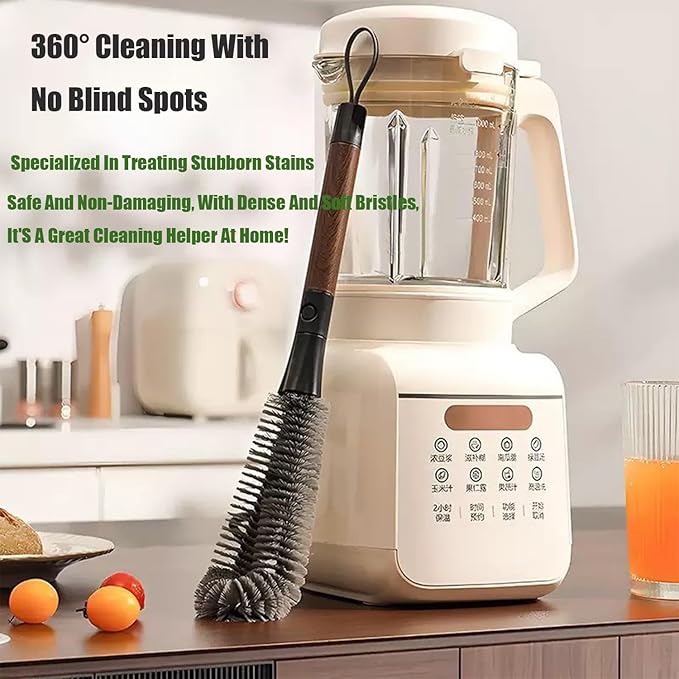 Soft Bristle Silicone Cup Brush360° Flexible Silicone Bottle Brush with Long HandleMultifunction Cleaning Tool (3pcs)