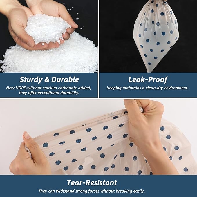 300 Count 3 Gallon Small Trash Bags1Mil Drawstring Mini Garbage BagsPlastic Trash Can Liners for Bathroom Accessories12 LiterDorm Room EssentialsOfficeBedroom