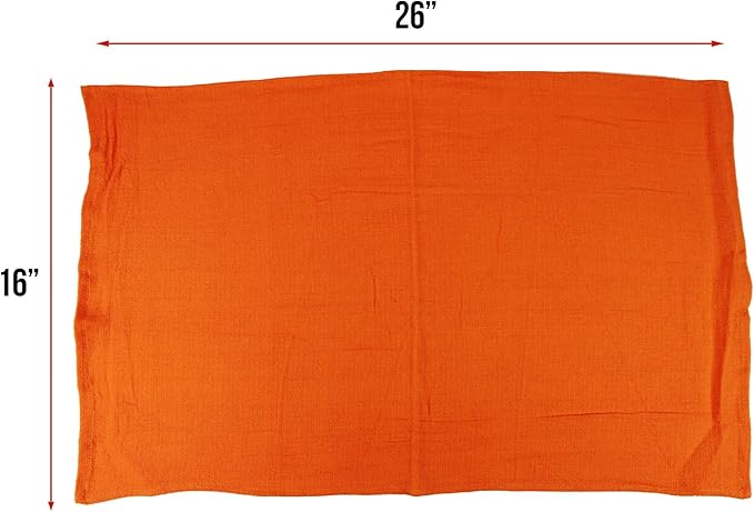Arkwright Microfiber Huck Towels Pack of 12 Lint Free Surgical Cleaning Cloths for Glass Windows Auto Detailing and Professional Use 16 x 26 in Orange