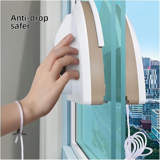 Magnetic Glass Window Cleaning Tool Water Discharge Double-layer Wiper(Red 8-15mm)