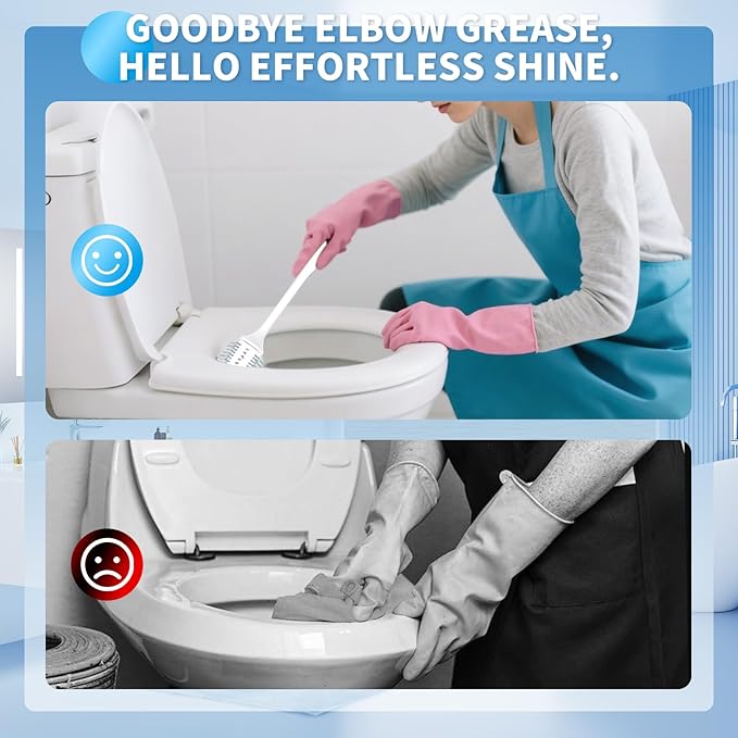 Electric Toilet Brush with Holder Ultra Quiet &amp Powerful Scrubbing IPX7 Waterproof Self-Cleaning Brush for Toilet/Bathtub/Grout Cordless Spin Scrubber with 320RPM Turbo Power - White