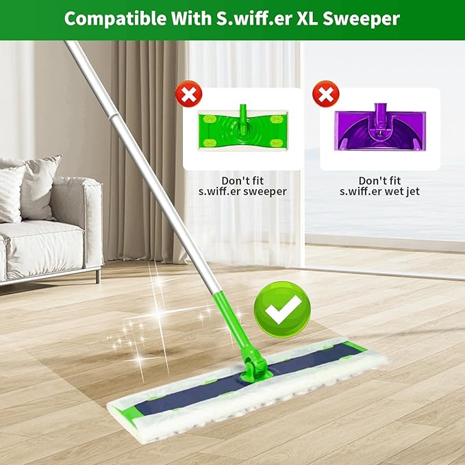 60 Count Thicken Heavy Duty XL Dry Sweeping Cloths for Swiffer Sweeper XL MopDisposable X-Large Pet Dry Mop RefillMulti-Surface Dry Cloth Refills for Floor Cleaning