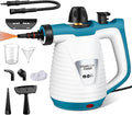 LanAqua Handheld Steam Cleaner with 9 Accessories Pressurized Handheld Multi-Surface Natural Steam Cleaner for Home Multi-Purpose Portable Steamer for Cleaning Floor Upholstery Grout and Car