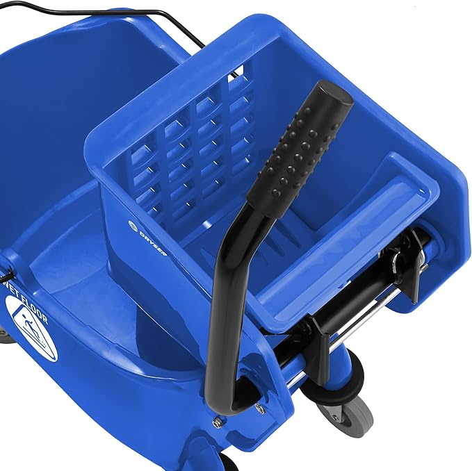 Dryser Commercial Mop Bucket with Side Press Wringer 26 Quart Blue
