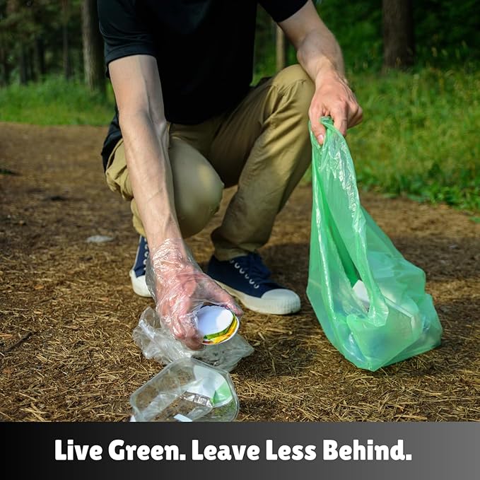 Tall Kitchen Biodegradable Trash Bags 13 Gallon (120 Bags) Eco-friendly Medium Green Garbage Bag 55 Liter Landfill-Friendly Can Liners Portable Camping Toilet Bags Made With epi (120 count)