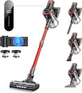 Cordless Vacuum Cleaner 450W 40KPA Up to 55 Mins Cordless Stick Vacuum Cleaner with Charging Station LED Touch Display Anti-Tangle Handheld Vacuum Cleaners for Home/Pet Hair/Carpets/Floors