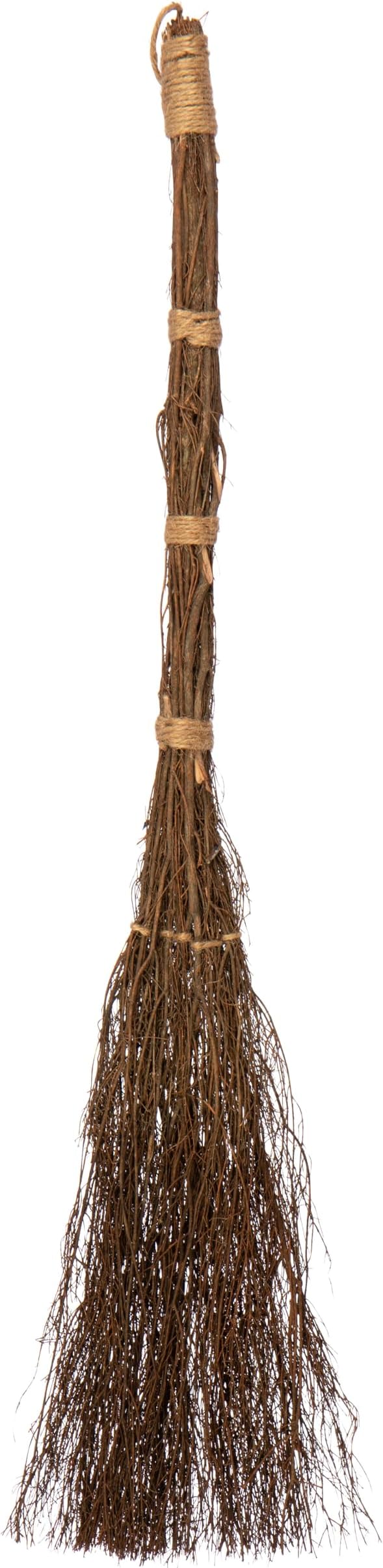 Apple Splendor Scented Broom – 36 Inch Rustic Heather Broom with Rope Loop for Easy Hanging – Farmhouse Kitchen Accent Witchy Halloween Décor Cozy Holiday Home Decoration &amp Door Protection
