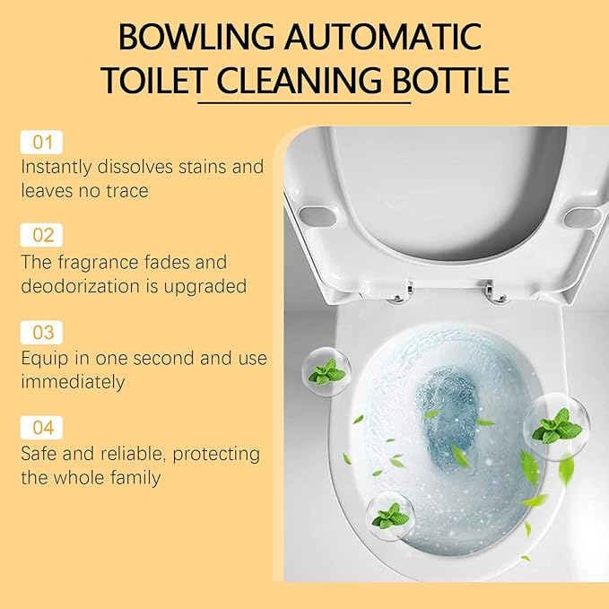 Bowling Blue Bubble Toilet Cistern Cleaner Bleach Toilet Cleaner Limescale Remover for Deodorizing &amp Descaling Toilets Smell Refresher Automatic Long-Lasting Toilets Bowl Cleaners in Bottle (3