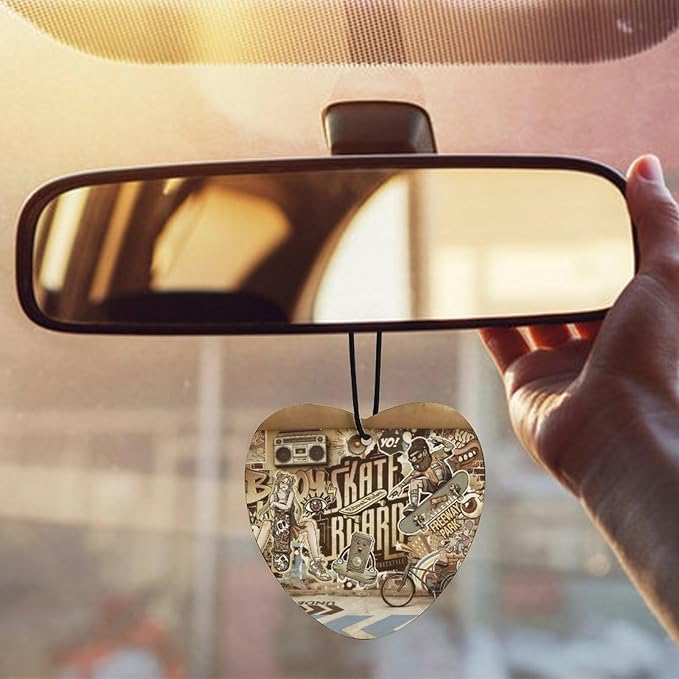 5PCS Car Air Freshener Hanging Personalized Double Sided Skate Duo Car Fresheners Long Lasting New Cars Scents Cute Automotive Freshies for Closets Drawers (tea)