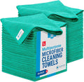 Microfiber Wholesale 16 x 16 All Purpose Towels - 50 Pack - Reusable Wash Cloths Dust Kitchen Car Shop Rags for Cleaning (Green)