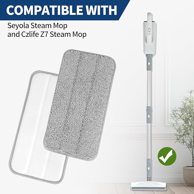 Microfiber Steam Mop Pads Compatible with FODFINU Seyola &amp FEPPO and Wotaste Steam Mop Cleaner - Washable and Reusable Replacement Mop Pads for Floor Cleaning 6 Pack