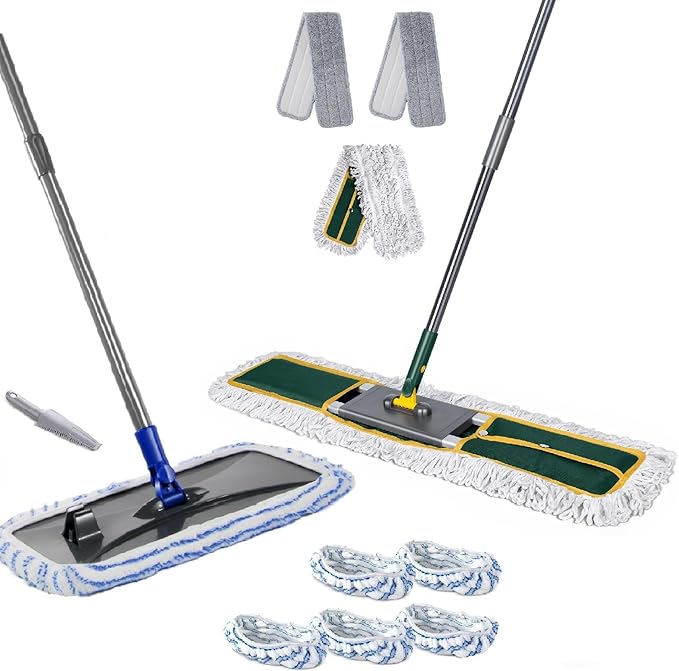 Masthome 36 Commercial Mop with 3 Microfiber Pads &amp Extra Large Microfiber Mop for Floor Cleaning with 5 Pad 1 Cleaning Scraper Included - Home &amp Office Suitable