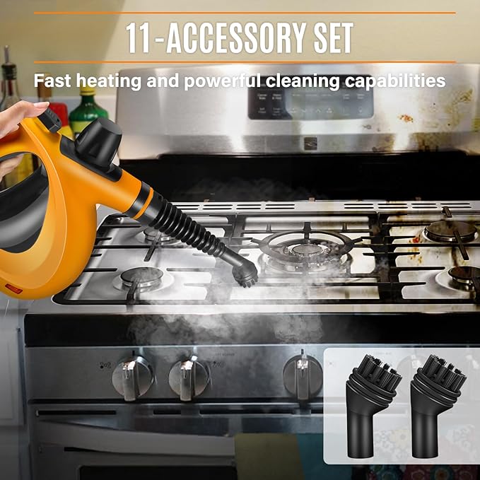 Powerful Handheld Steam Cleaner with 11pcs Attachments for All Surface Cleaning Chemical Free Steam Cleaner for Home Steamer for Cleaning Bathrooms Kitchens Tile Grout Windows Shower CouchCar