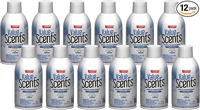 Champion Sprayon ValueScents Metered Air Freshener Refill 7 oz Odor Control Fragrance Clean Linen (Case of 12)