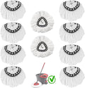 10-Pack Spin Mop Replacement Heads 100% Microfiber Spin Mop Refills Heads360°Micro Replacement Mop Head for Easy House Cleaning Floor MoppingWhite