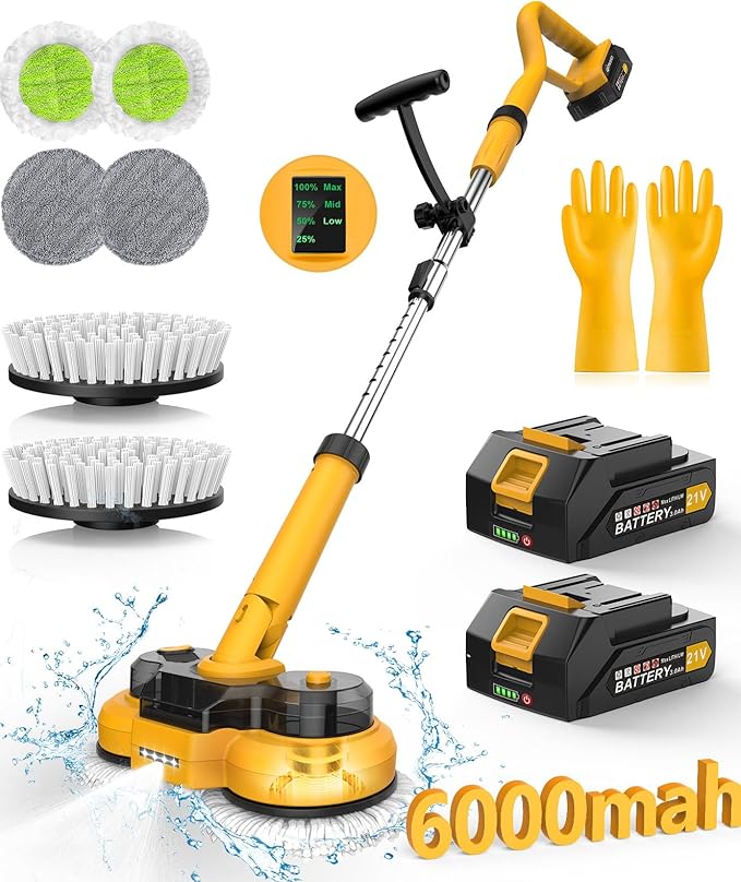 Qimedo Electric Mop M1 Pads &amp&amp Electric Spin Scrubber Replacement Brush Head 2-in-1Replacement Pad for Electric Spin MopCordless Mop Replacement Pad for qimedo Electric mop Accessories