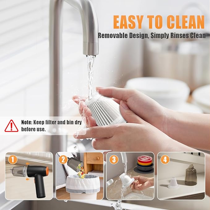 Handheld Car Vacuum Cleaner Cordless 9000Pa Vacuum and Air Duster Mini Car Vacuum Portable Cordless with 6000mAh Battery 3 Filters Storage Bag - Ideal for Home Office