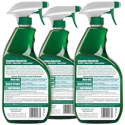 Simple Green AllPurpose Cleaner 32 Fl Oz (Pack of 3) Original 96 Fl Oz &amp Bissell Professional Pet Urine Elimator with Oxy and Febreze Carpet Cleaner Shampoo 48 Ounce