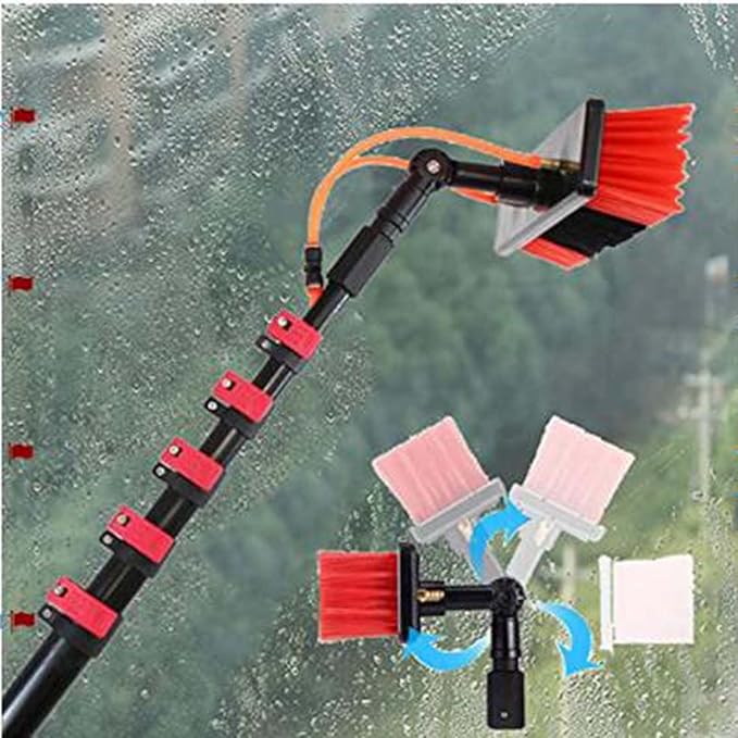 Window Cleaning Brush Window Cleaning Pole Water Fed Telescopic Brush Extendable Cleaner Conservatory Roof Cleaning Photovoltaic and Solar Panels