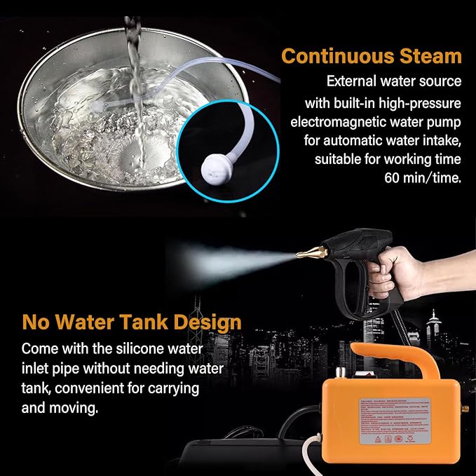 1700W High Pressure Steam Cleaner Handheld Portable Steam Cleaning Machine with 3 Brushes for Cleaning Grout Tile Car Kitchen Bathroom (Direct Injection 110V 1700)