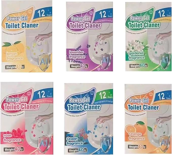 Flower Toilet Gel Stamp - Toilet Scent Fresheners 56/84 Flowers Toilets Cleaner Gel Stamp Toilets Stain Removal Cleaning Air Freshener 6 Scents Bathroom Deodorizer for Urinals Sinks (A2)
